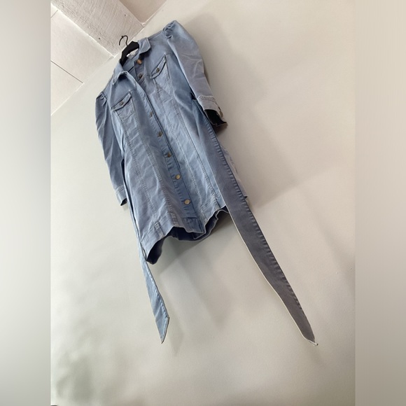 Elan tie-front jean dress L - Picture 8 of 9